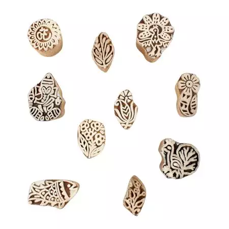Set of 10 Piece New Mix Wooden Printing Block